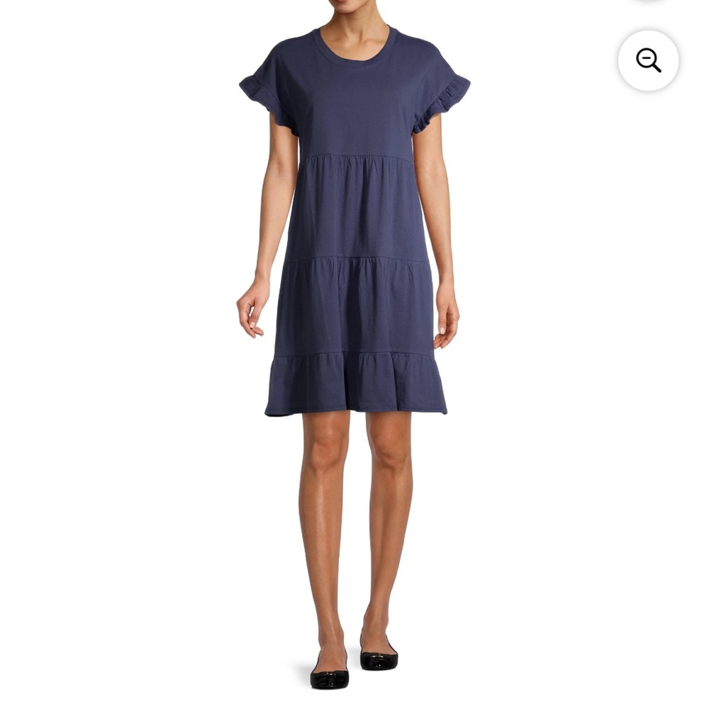 💙 Time & Tru Blue Tiered T-Shirt Dress – Size XXL (20)